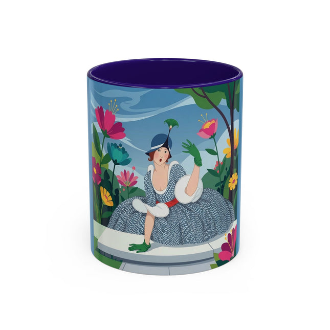 The Lady Of The Secret Garden Colorful Mugs – Art Deco Botanical Elegance