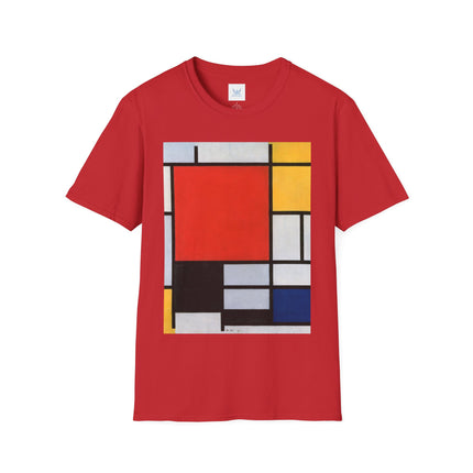 Composition with Red, Yellow, Blue, and Black Softstyle T-Shirt