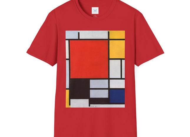Composition with Red, Yellow, Blue, and Black Softstyle T-Shirt