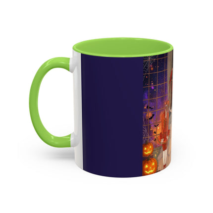 🌙🎃 The Moonlit Parlor Masquerade Colorful Mug – Elegant Halloween Romance