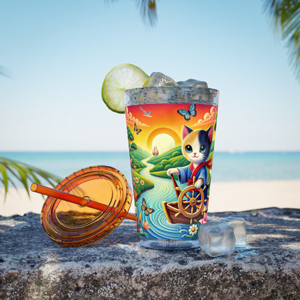 Sailor Kitten’s River Adventure Sunsplash Tumbler with Straw, 16oz