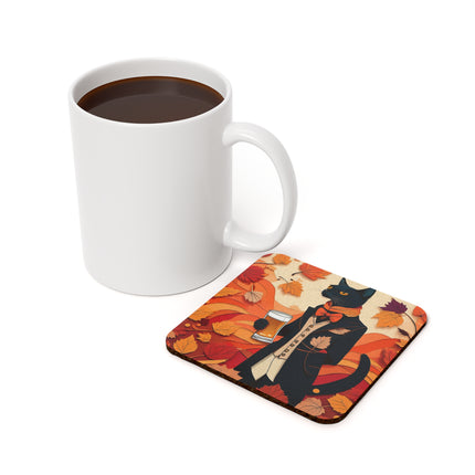 Siamese Cat at an Autumn Harvest Fair Cork Back Coaster