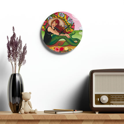 Siren Serenade by Carlo Chiostri Acrylic Wall Clock, Round and Square