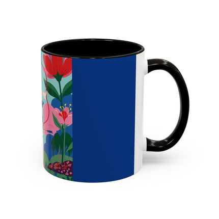 The Lady Of The Scarlet Bow Colorful Mugs – Art Deco Botanical Archer Elegance