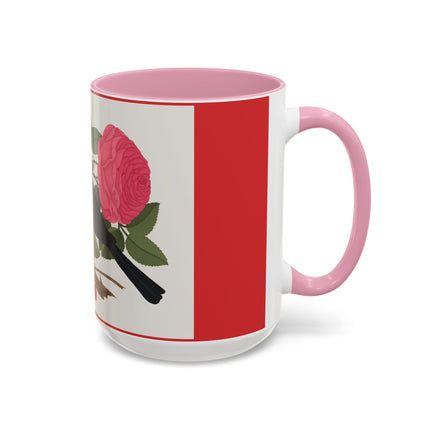 Blackbird & Rose Colorful Mugs – Timeless Elegance & Nature's Harmony