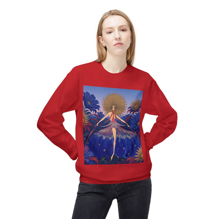 🌞🌸 The Celestial Blossom Garden Dancer Midweight Crewneck Sweatshirt – Art Deco Floral Fantasy