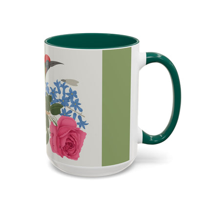 Woodpecker & Rose Colorful Mugs – Vibrant Spring & Bold Beauty