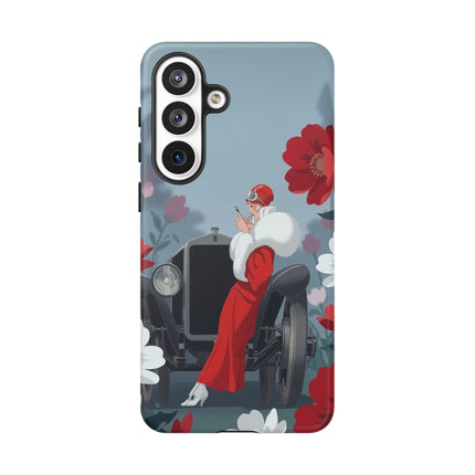 🚗🌺 The Lady Of The Grand Touring Car Phone Case – Art Deco Motoring Elegance