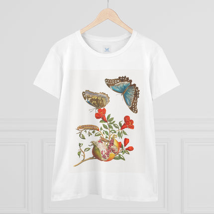 Blue Butterflies and Pomegranate Cotton Tee