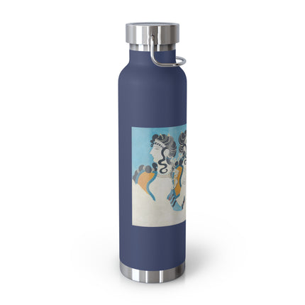 Reproduction of Ladies in Blue by Emile Gilliéron Copper Vacuum Insulated Bottle, 22oz
