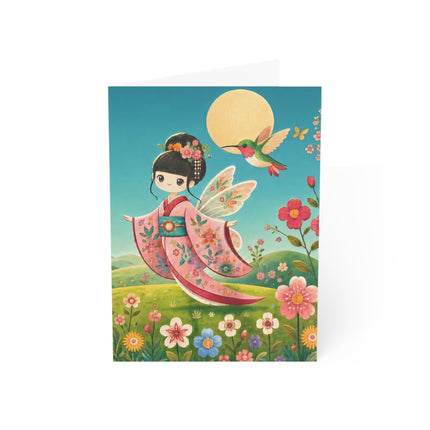 🌸🧚 The Flower Meadow Fairy Greeting Card – Whimsical Garden Magic