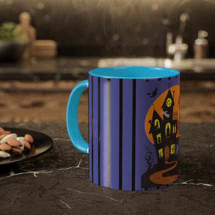 Halloween Night at the Haunted House Colorful Mugs, 11oz