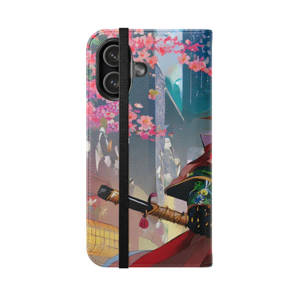 🦊⚔️ Cyberpunk Samurai Flip Case – Futuristic Honor & Kitsune Spirit