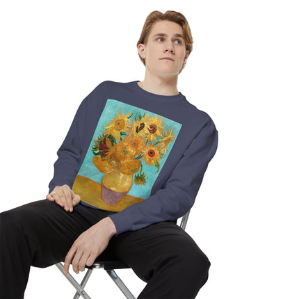 Vase with Twelve Sunflowers by Vincent Van Gogh Unisex Garment-Dyed Sweatshirt