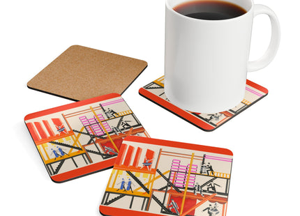 Maquettes de Théatre 4 by Alexandra Exter Corkwood Coaster Set