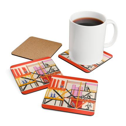 Maquettes de Théatre 4 by Alexandra Exter Corkwood Coaster Set