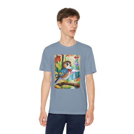 Baby Hawk Plays in Forest Youth Competitor Tee