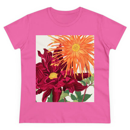Dahlia Flower by Tanigami Kônan Women's Midweight Cotton Tee