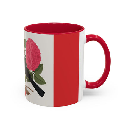 Blackbird & Rose Colorful Mugs – Timeless Elegance & Nature's Harmony