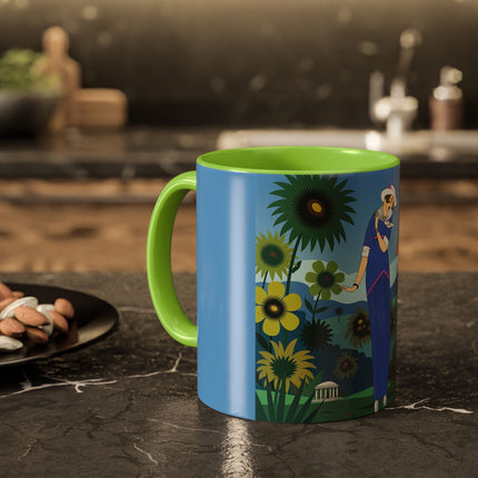 The Secret Language Of Flowers Colorful Mugs – Art Deco Botanical Elegance