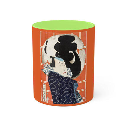 The Actor Bandō Hikosaburō V and the Mo troupe by Tsukioka Yoshitoshi Colorful Mugs, 11oz