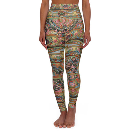 L'Ornement Polychrome by Albert Racine High Waisted Yoga Leggings (AOP)