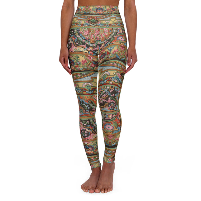 L'Ornement Polychrome by Albert Racine High Waisted Yoga Leggings (AOP)