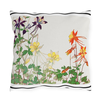 Aquilegia Flowers by Tanigami Kônan Outdoor Pillows