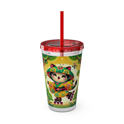 Firefly Dance on Wheels Sunsplash Tumbler with Straw, 16oz