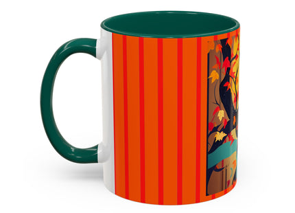 Black Cat in Kimono Colorful Mugs, 11oz