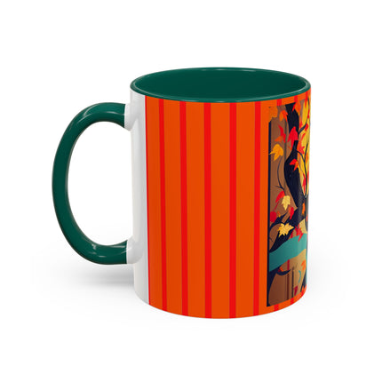 Black Cat in Kimono Colorful Mugs, 11oz