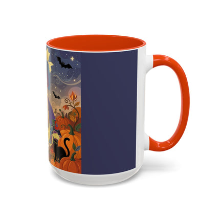 🌙🎃 The Moonlit Garden Walk Colorful Mug – Elegant Halloween Charm