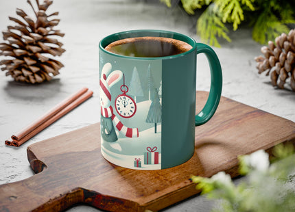 Candy Cane Timekeeper Bunny Colorful Mugs (11oz, 15oz)