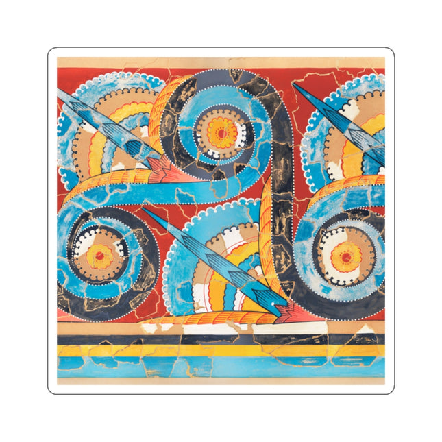 Reproduction of S-Spiral Frieze by Emile Gilliéron Kiss-Cut Stickers (4 Sizes)
