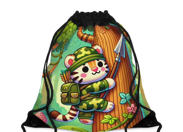 Stealthy Stripes Drawstring Bag