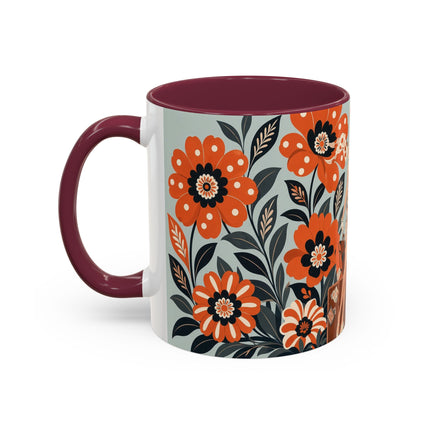 🧳🌼 The Grand Floral Voyage Colorful Mug – Art Deco Travel Elegance