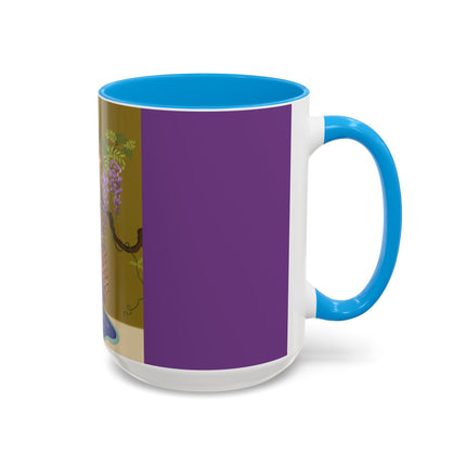 Wisteria Elegance Colorful Mug (11oz, 15oz) – Floral Beauty, Kimono Art & Timeless Grace