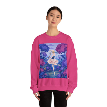 🌸🩰 The Enchanted Garden Ballet Crewneck Sweatshirt – Art Deco Floral Whimsy