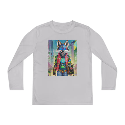 Cyber Hyena Youth Long Sleeve Competitor Tee – Neon Mischief & Futuristic Style