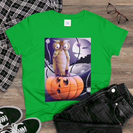 The Startled Pumpkin Women's Midweight Cotton Tee