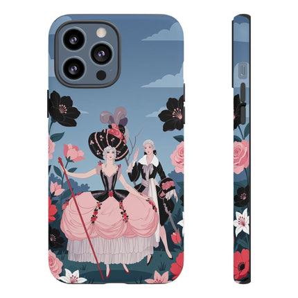 🌹🎭 The Rose Masquerade Promenade Phone Case – Art Deco Floral Elegance