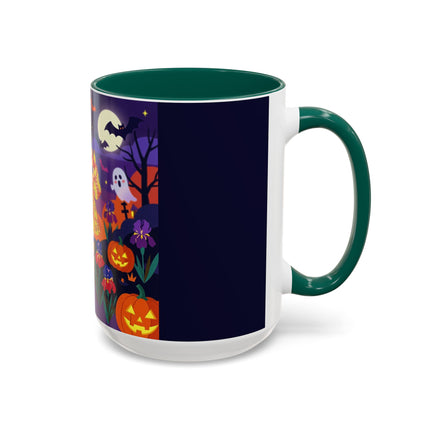 🌙🎃 The Moonlit Garden Masquerade Colorful Mug – Floral Halloween Charm