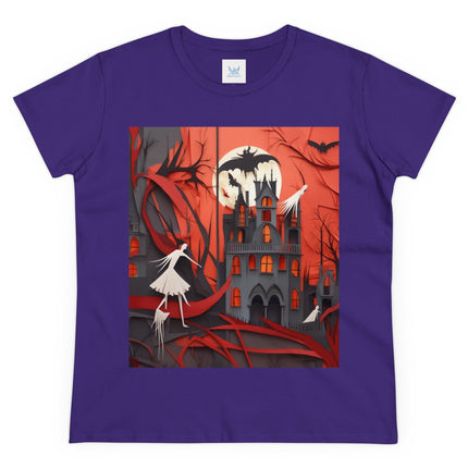 Halloween Night Scene Women's Midweight Cotton Tee