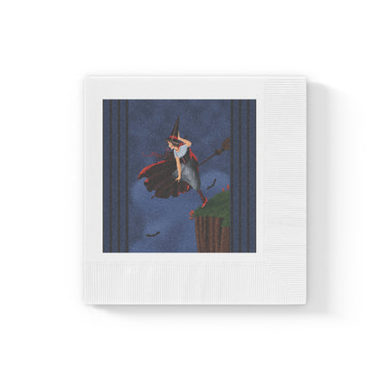 The Enchanted Witch White Coined Napkins