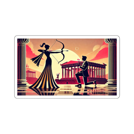 Art Deco Valentine's Romance Kiss-Cut Stickers (4 Sizes)