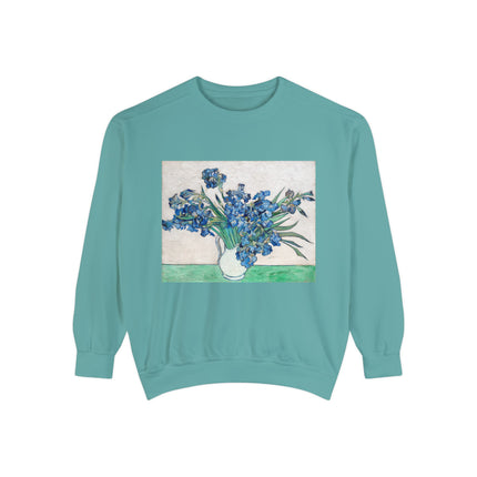 Irises by Vincent Van Gogh Unisex Garment-Dyed Sweatshirt