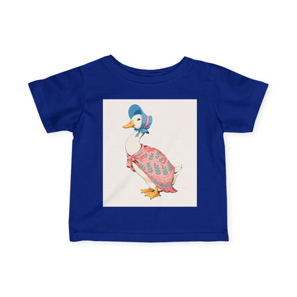 🪿🌸 The Little Pink Garden Goose Infant Fine Jersey Tee – Whimsical Storybook Charm