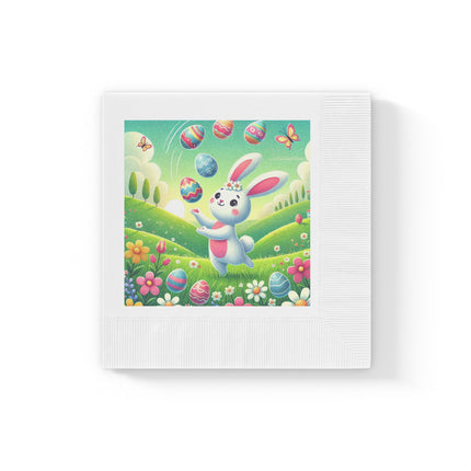 Easter Bunny’s White Coined Napkins