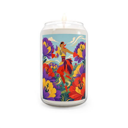 ⚓🎭 The Nautical Flower Garden Dancer Scented Soy Candle – Art Deco Floral Whimsy