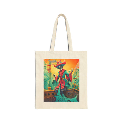 Skeleton Crew of the Misty Seas Cotton Canvas Tote Bag